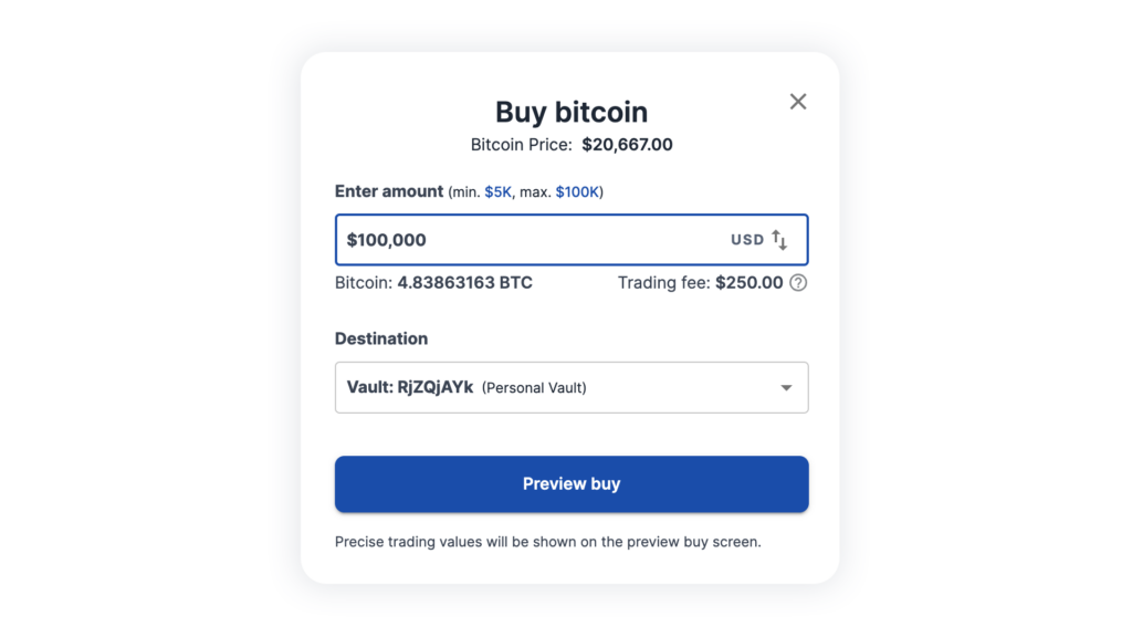 Buy bitcoin panel