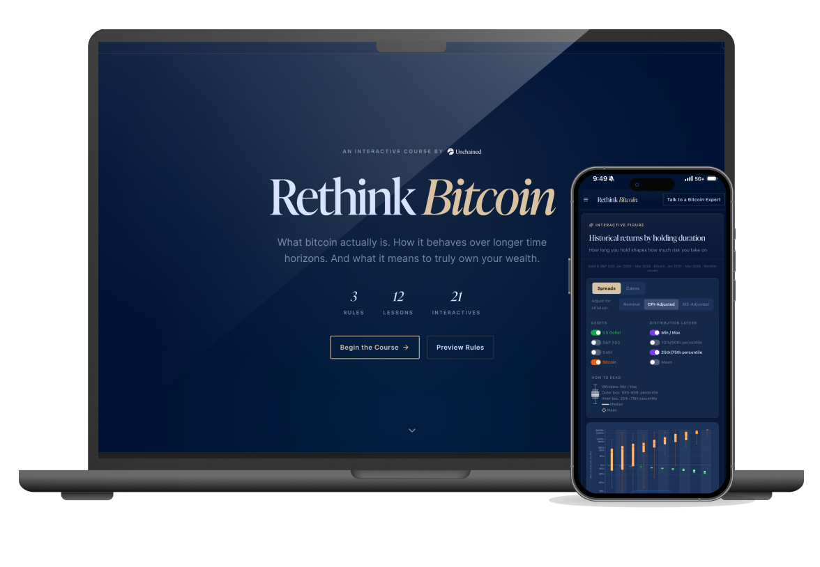 Rethink Bitcoin — a three-part course with 12 lessons and 21 interactive tools